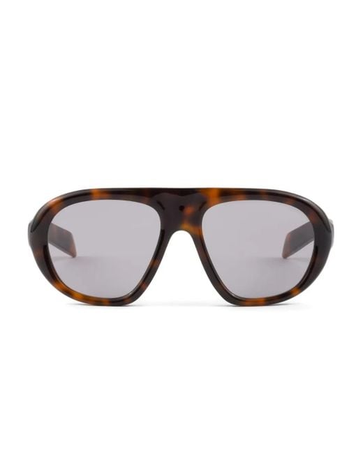Prada Brown Tortoiseshell Pilot-Frame Sunglasses