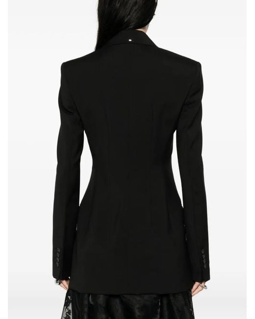 Sportmax Black Tailored Peak Lapel Blazer