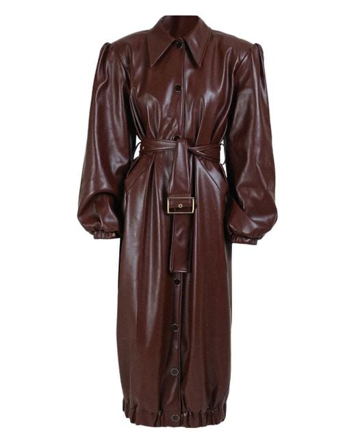 ROWEN ROSE Button-Up Jas Met Ceintuur in het Brown