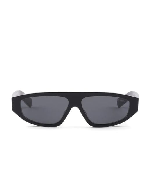 Prada Black Geometric-Frame Sunglasses for men
