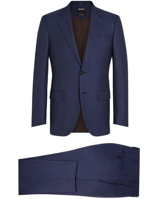Zegna Blue Oasi Single-breasted Cashmere Suit for men