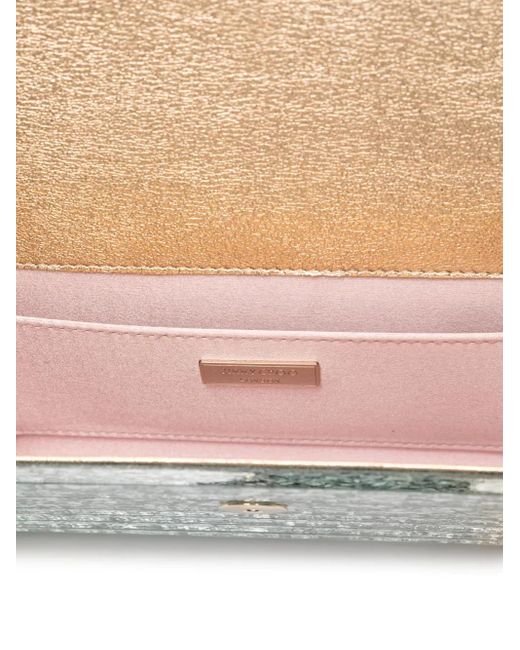 Pochette Rectangulaire À Paillettes Jimmy Choo en coloris White