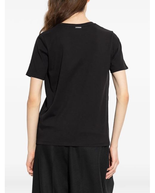 MICHAEL Michael Kors Black Beaded-Logo T-Shirt