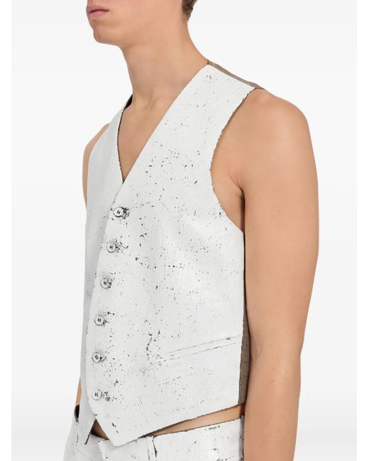 Chaleco con botones MM6 by Maison Martin Margiela de hombre de color White