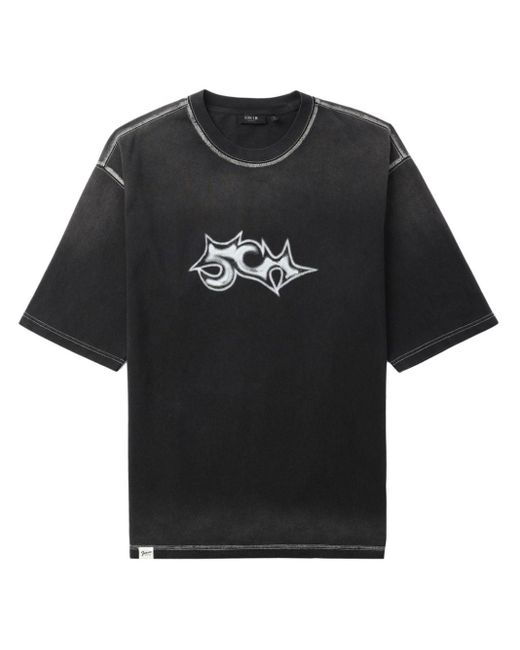 FIVE CM Besticktes T-Shirt in Black für Herren