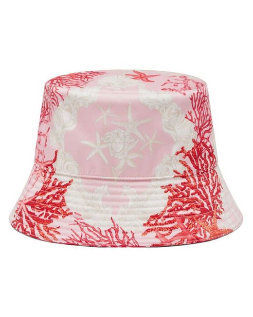 Versace Red Barocco Sea Bucket Hat