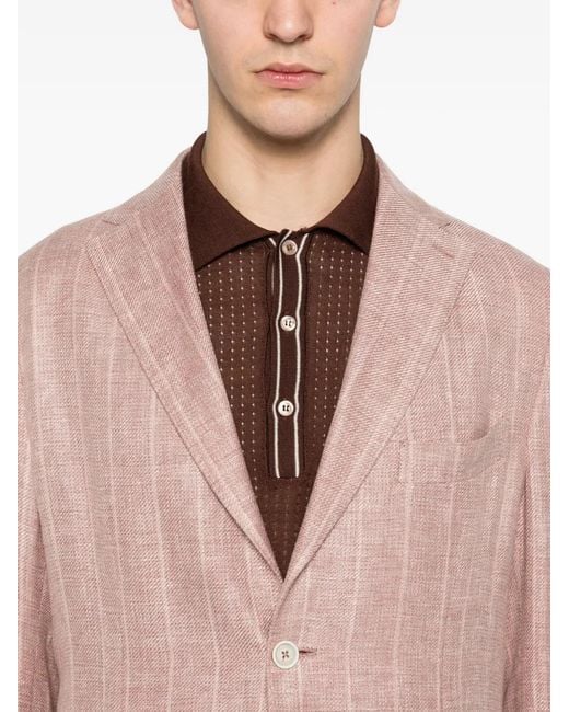 Eleventy Pink Striped-Pattern Suit for men