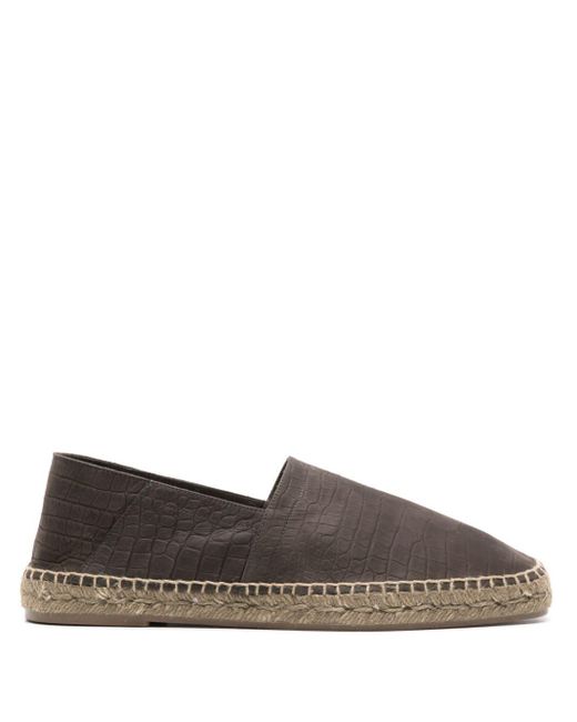 Tom Ford Gray Embossed-crocodile Leather Espadrilles for men