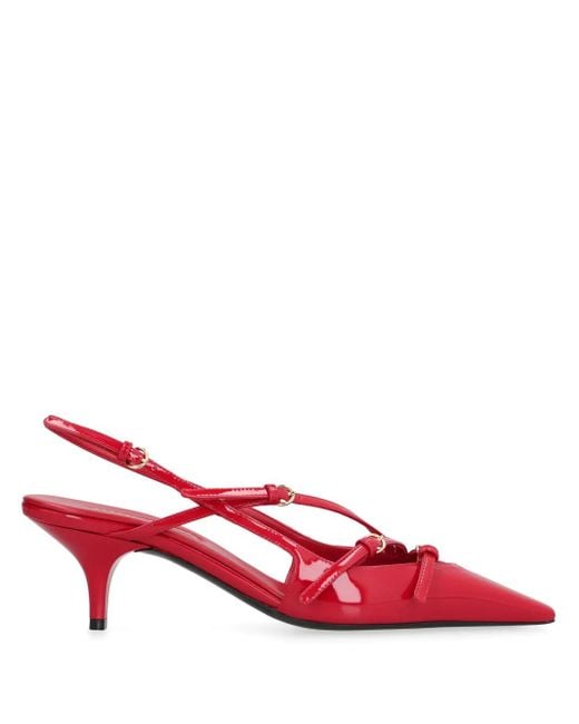 Miu Miu Red Slingback-Pumps Aus Lackleder
