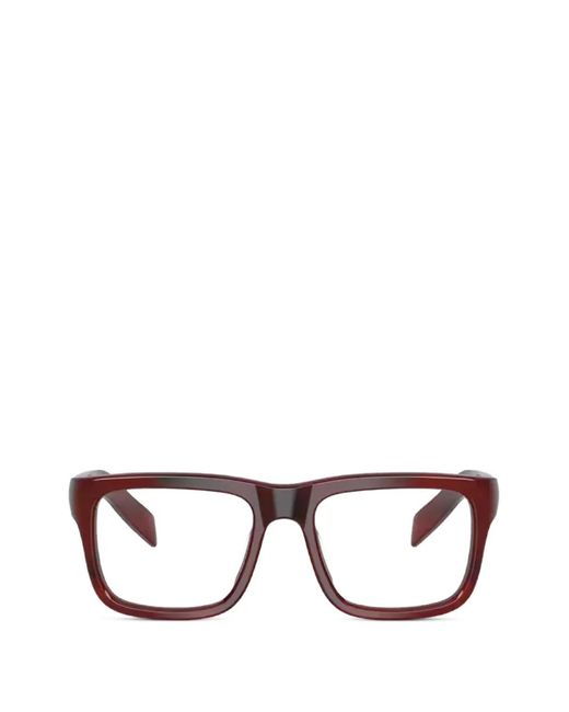 Prada Brown Brille Mit Eckigem Gestell