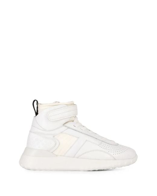 Tod's White Touch-Strap High-Top Sneakers