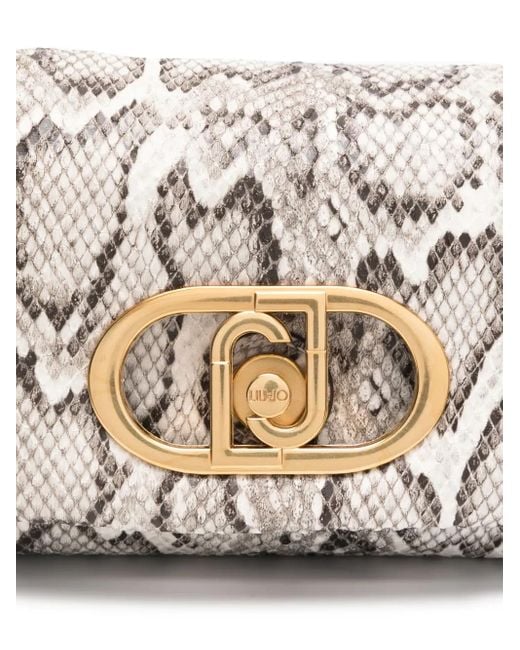 Liu Jo White Small Snakeskin-Print Cross Body Bag