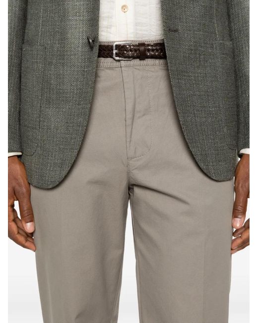 Emporio Armani Gray Logo-Appliqué Trousers for men