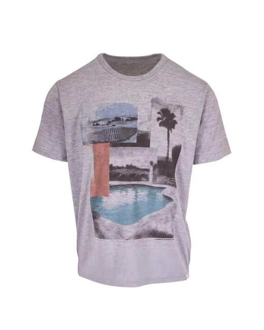 AG Jeans Gray Bryce Crew Graphic-Print T-Shirt for men