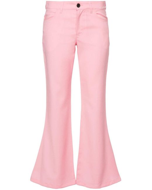Marni Pink Grain De Poudre Flared Trousers