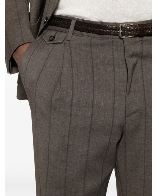 Luigi Bianchi Gray Pinstripe-Pattern Suit for men