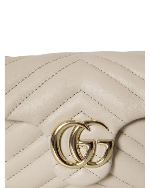 Gucci Natural Gg Marmont Mini Shoulder Bag