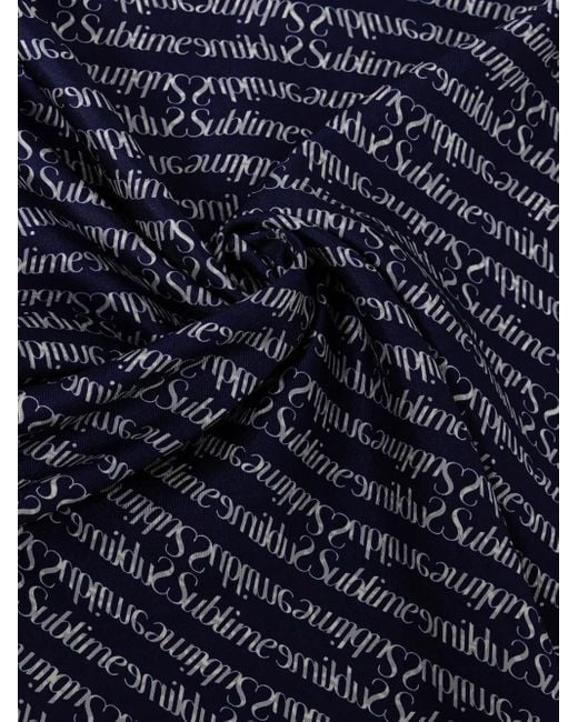 Tory Burch Blue Écharpe À Motif Géométrique