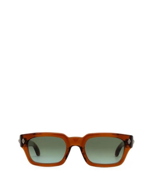 Chrome Hearts Green Miscellanus Rectangle-Frame Sunglasses