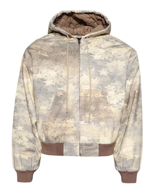 PRAYING Natural Star-Print Hooded Jacket for men