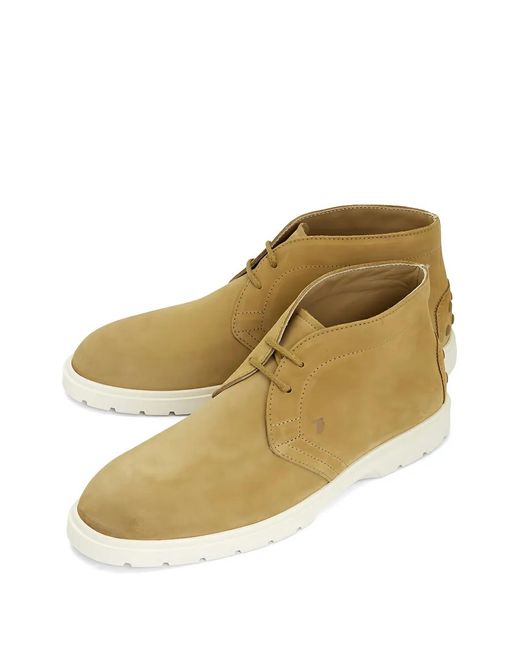 Tod's Metallic Desert Button Fastening Suede Boots for men