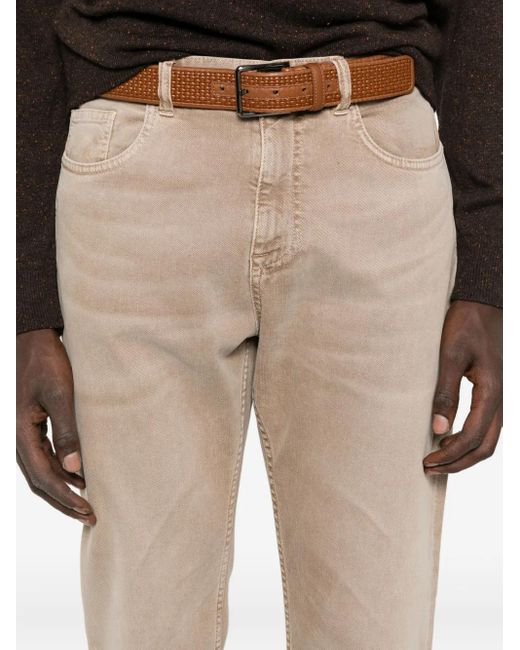 Jeans Con Design A Cinque Tasche di Eleventy in Natural da Uomo