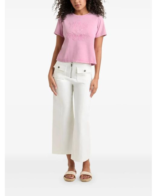 Cinq À Sept Pink Shrunken T-Shirt