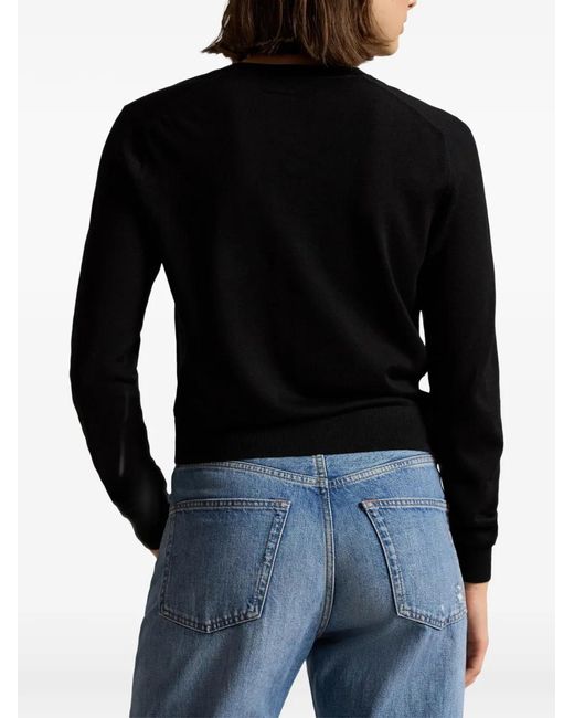 Polo Ralph Lauren Black Button-Up Wool Cardigan