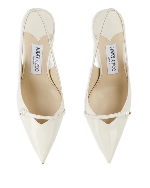 Pumps Amita Con Cinturino Posteriore 85Mm di Jimmy Choo in White