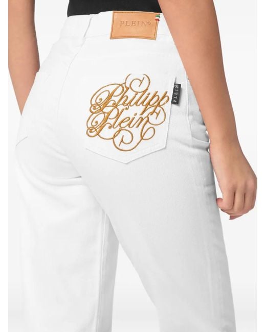 Philipp Plein White Mom Fit Jeans