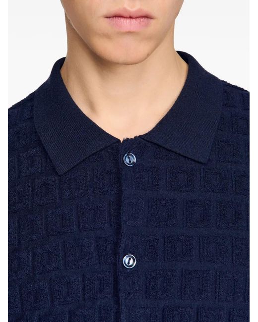 Sandro Blue Cardigan En Jacquard for men