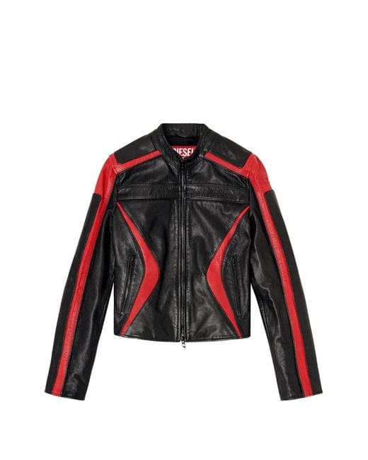 DIESEL Red Leather Jacket
