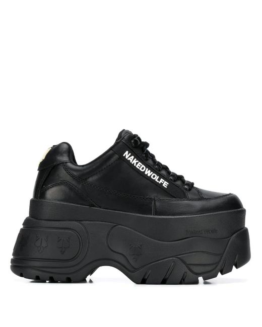 Naked Wolfe Black Sporty Platform Sneakers