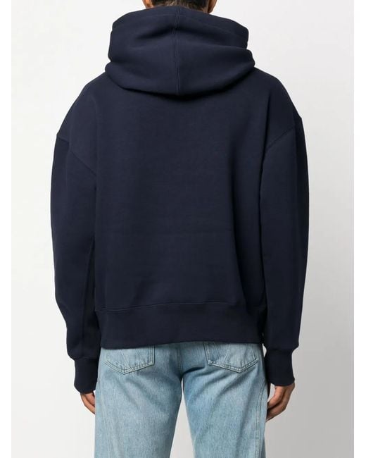 AMI Blue Ami De Coeur Organic Cotton Blend Hoodie