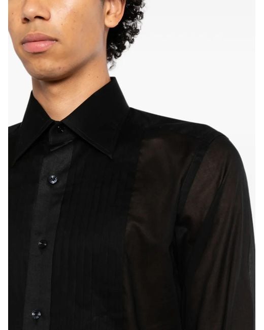 Tom Ford Black Pleated Evening Shirt for men