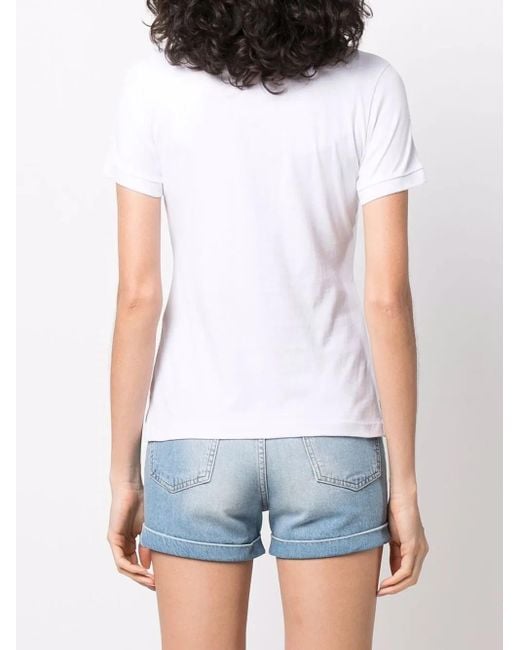 Philipp Plein White Skull-Patch Polo Shirt