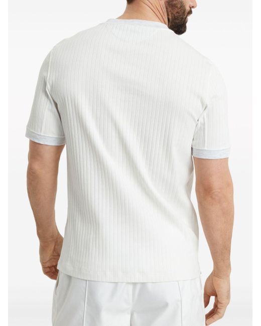 Camiseta con apliques Brunello Cucinelli de hombre de color White