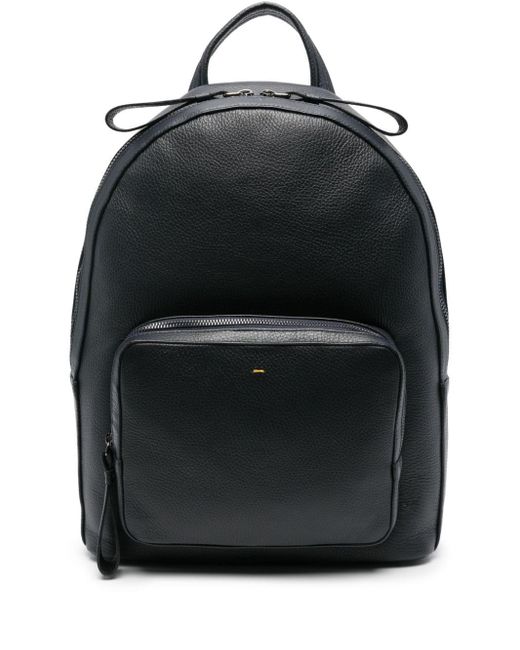 Doucal's Black Grained-leather Backpack for men