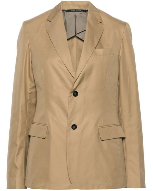 Sofie D'Hoore Natural Single-breasted Cotton Blazer