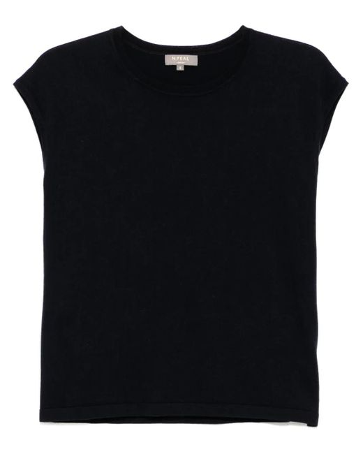 N.Peal Cashmere キャップスリーブ トップ Black