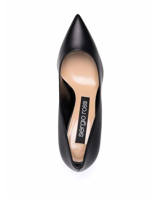 Sergio Rossi Black Godiva 75Mm Polished-Finish Pumps
