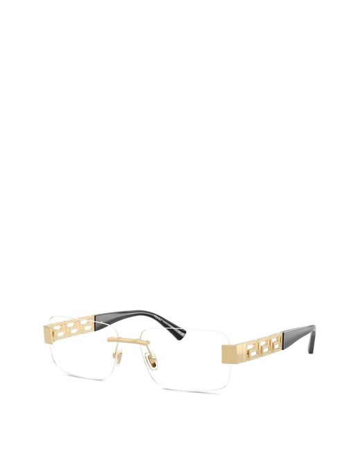 Versace Natural Greca-Detail Rectangle-Frame Glasses