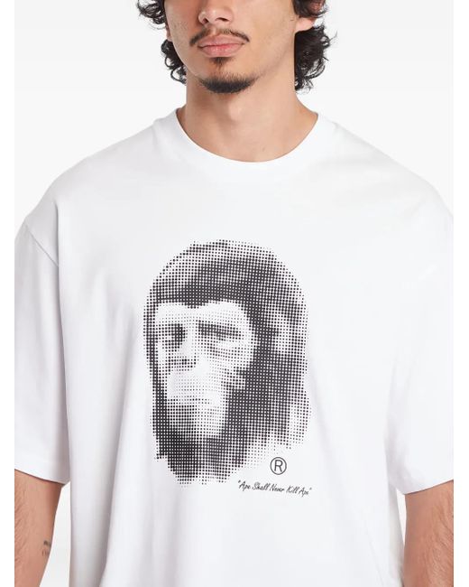 A Bathing Ape Pixel Comic Ape Head T-Shirt in White für Herren