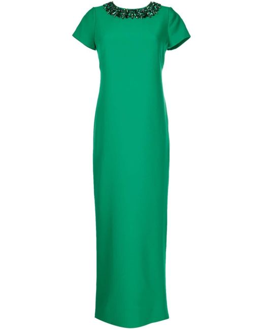 Sachin & Babi Green Shiloh Crystal-embellished Dress