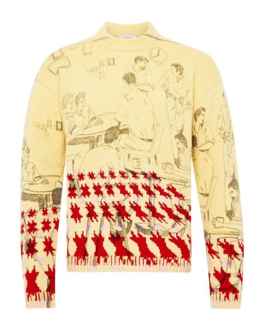 J.W. Anderson White Pullover mit Intarsienmuster