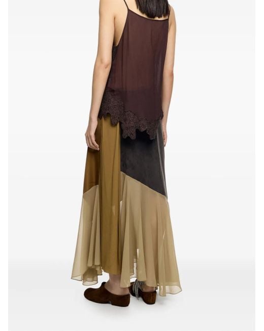 Bimba Y Lola Rok Met Patchwork En Ruches in het Natural