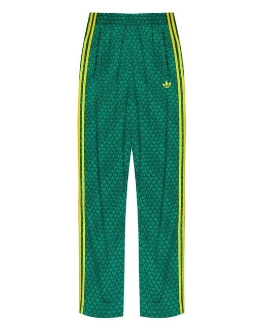Adidas Green Patterned Track Pants for men