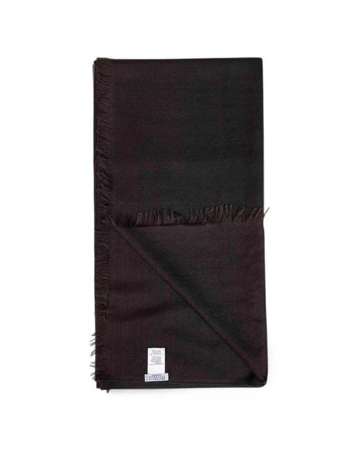 Brunello Cucinelli Black Fringed Rectangular Cashmere Scarf