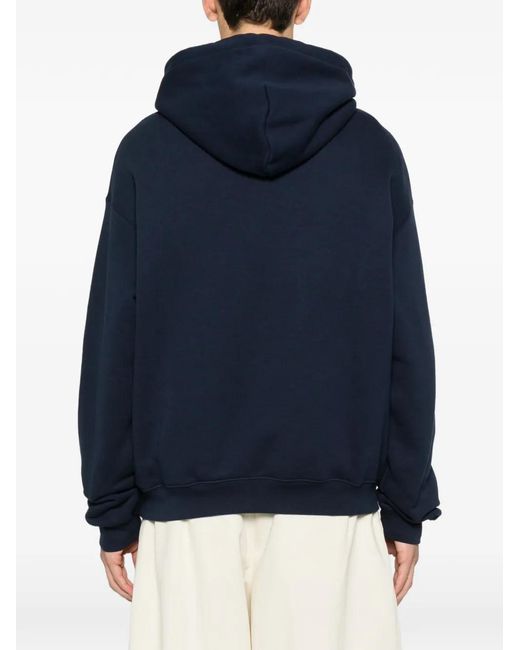 Lacoste Blue Logo-Patch Drawstring Hoodie