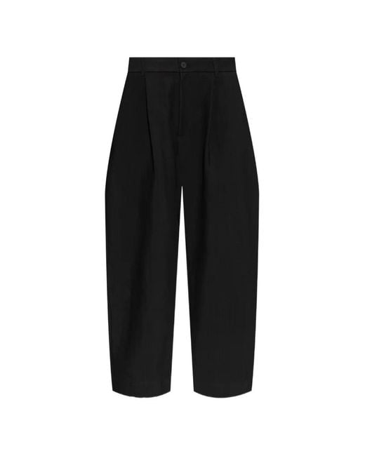 Studio Nicholson Black Ellis Pleated Trousers for men